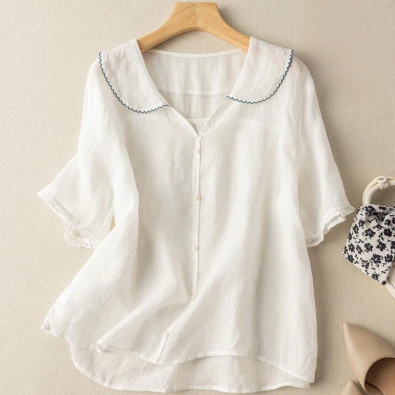 Aria Linen Blouse