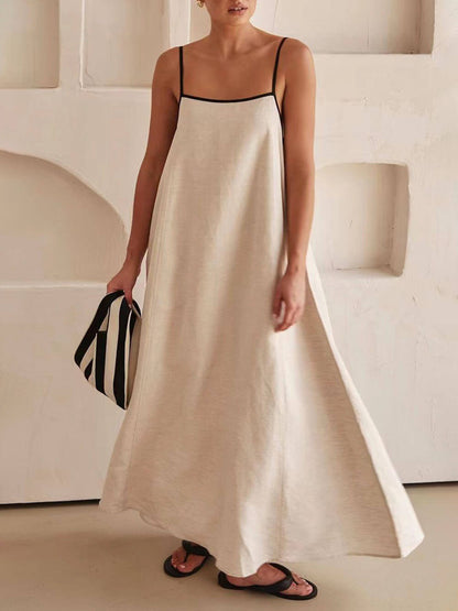 Summer Vibe Contrasting Suspender Dress