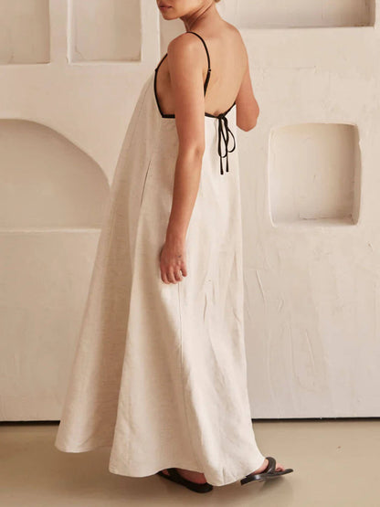 Summer Vibe Contrasting Suspender Dress