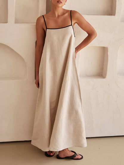 Summer Vibe Contrasting Suspender Dress