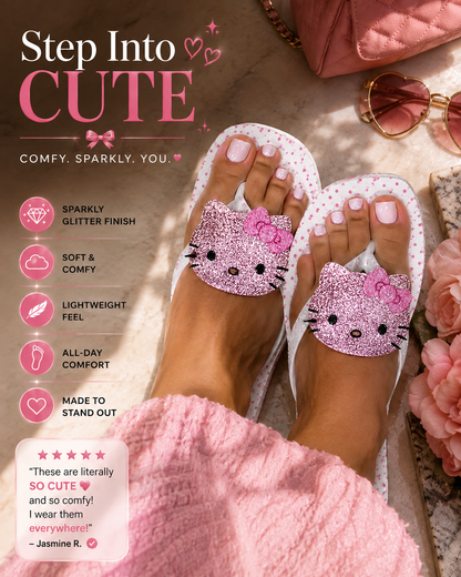 Rhinestone Hello Kitty Flip-Flop