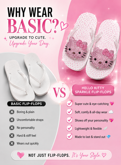 Rhinestone Hello Kitty Flip-Flop