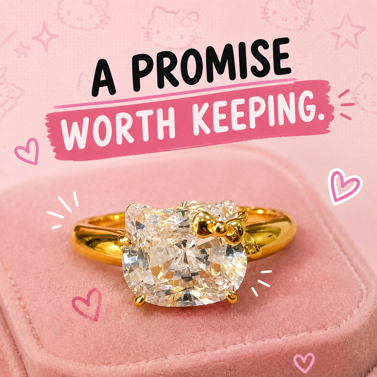 Hello Kitty Promise Ring - Adjustable Sizing