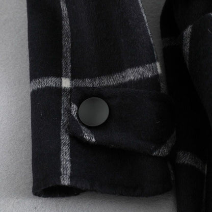 Lapel Plaid Tweed Coat