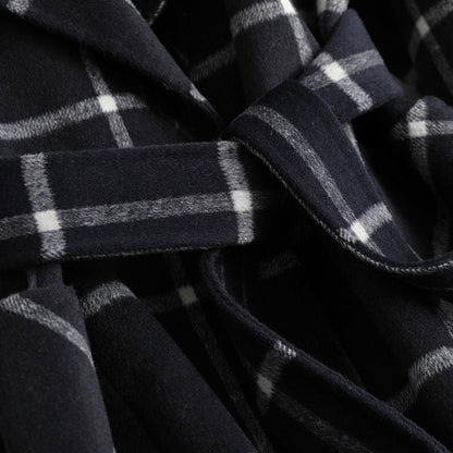 Lapel Plaid Tweed Coat
