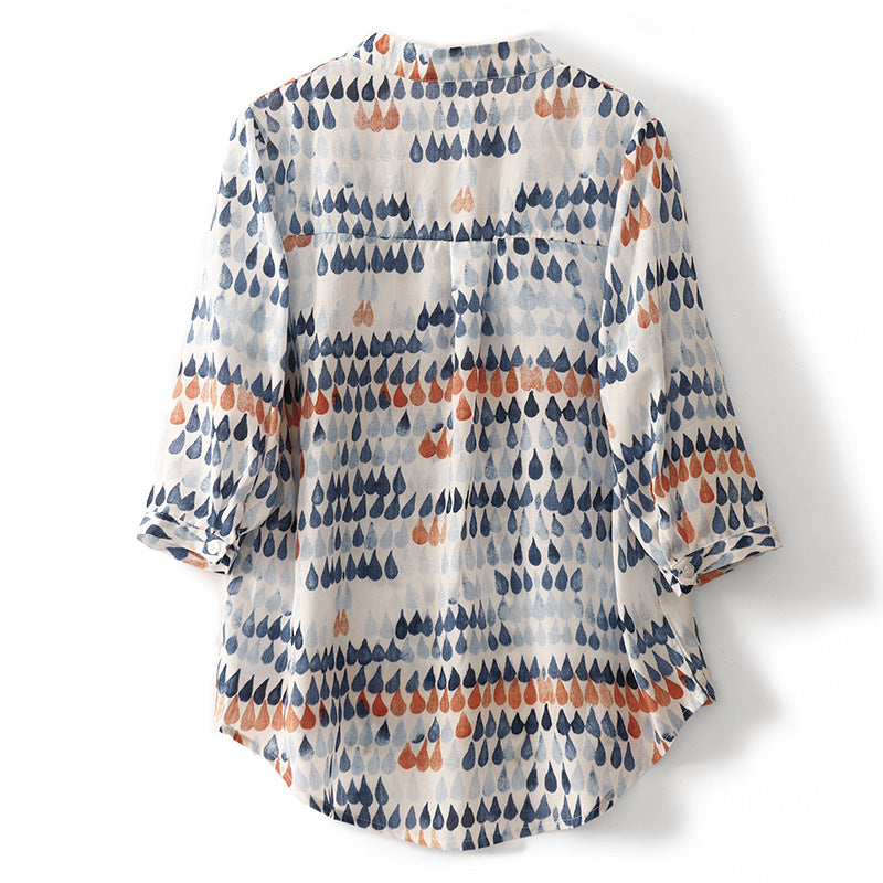 Noemi Printed Linen Blouse