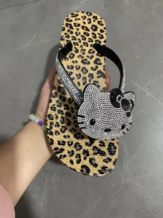 Hello Kitty Rhinestone Leopard Print