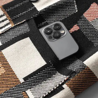 Abstract Wool Knitted Cardigan