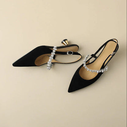 Aurora Rhinestone Kitten Heels