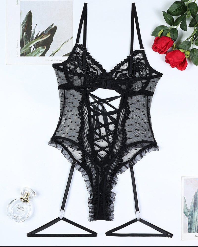 Rue Désir Polka Dot Lace Lingerie - Kamoori