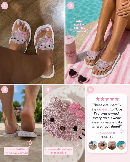 Rhinestone Hello Kitty Flip-Flop