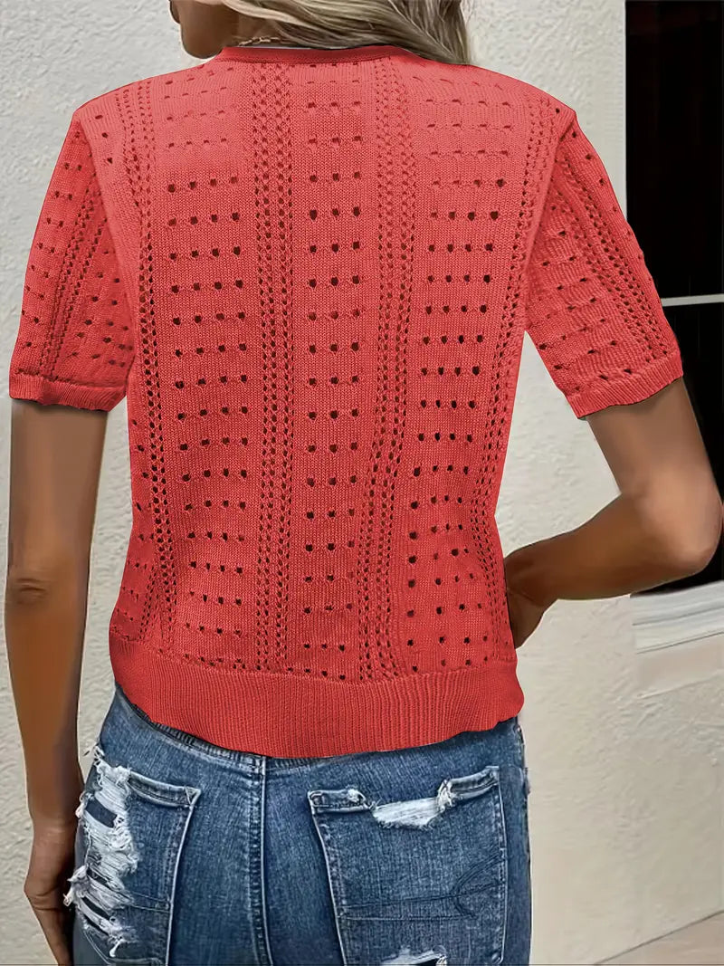 HOLLOW KNIT CARDIGAN - Kamoori