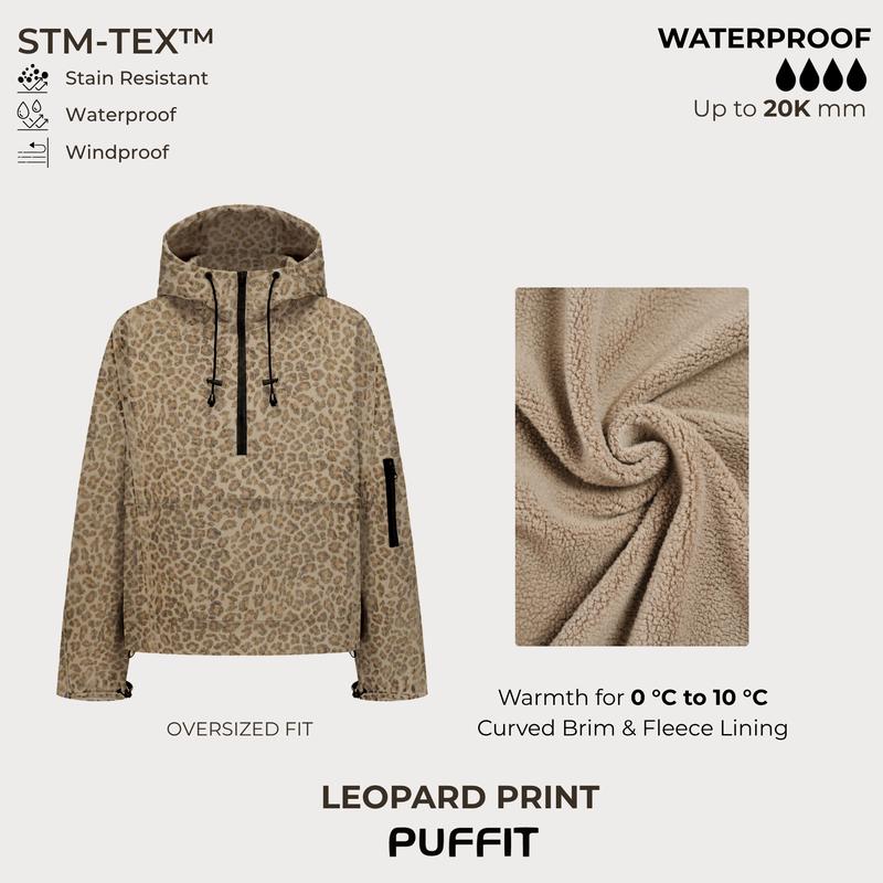 Waterproof Oversized Hoodie Coat Warm Half Zip Rain Jacket - Kamoori