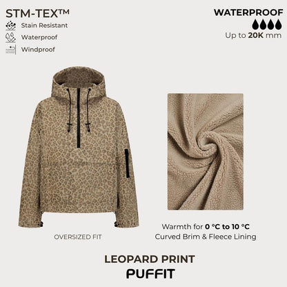 Waterproof Oversized Hoodie Coat Warm Half Zip Rain Jacket - Kamoori
