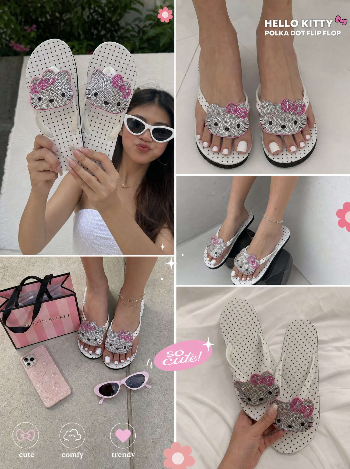 Hello Kitty Rhinestone Slippers
