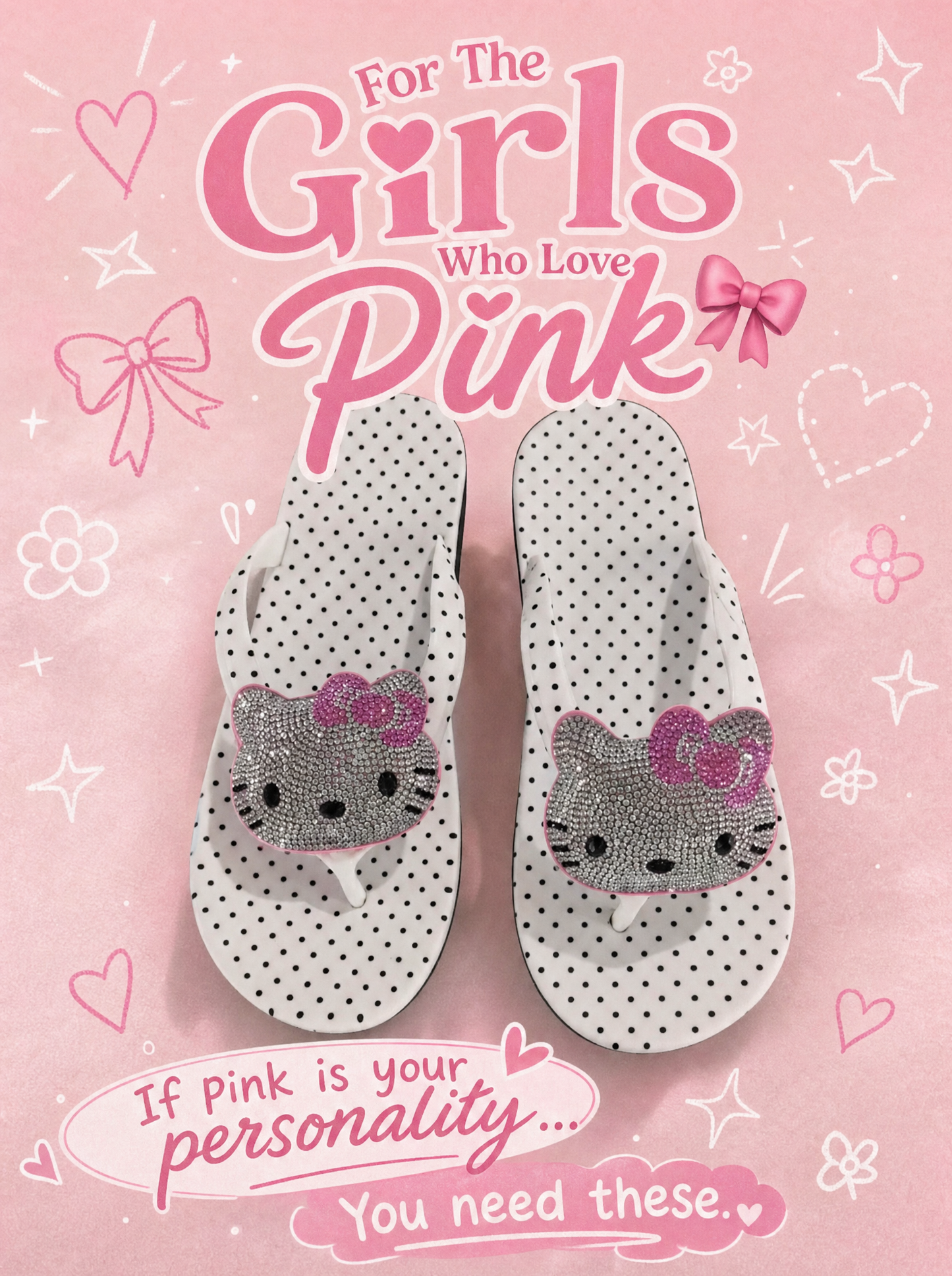 Hello Kitty Rhinestone Slippers