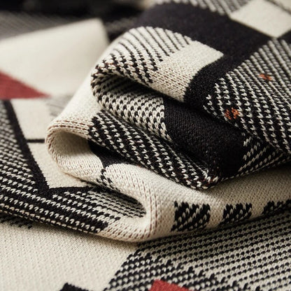 Abstract Wool Knitted Cardigan