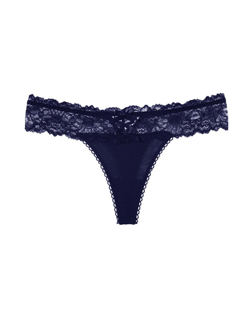 Lace Sexy Low-waist Openwork Back Criss-cross Thong - Kamoori