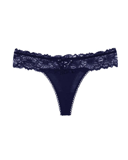 Lace Sexy Low-waist Openwork Back Criss-cross Thong - Kamoori