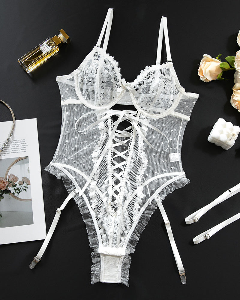 Rue Désir Polka Dot Lace Lingerie - Kamoori